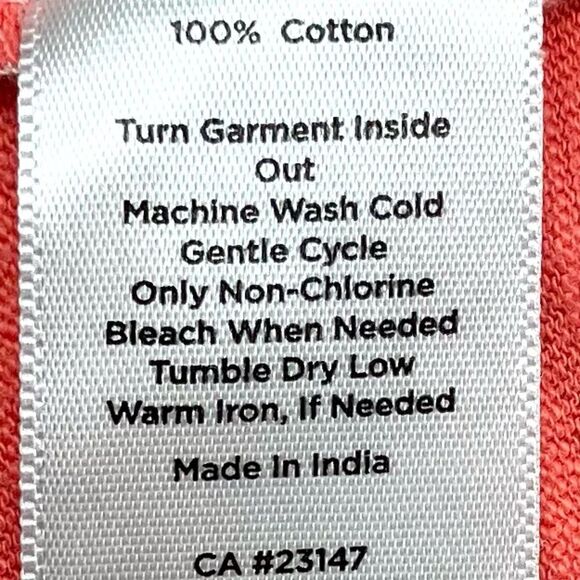 Talbots Striped Long Sleeve Top with Zipper Detail in Orange/White Women’s LP - Picture 7 of 7